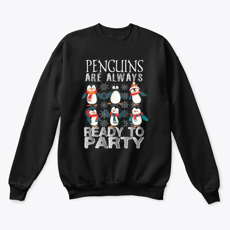 Penguins Party Christmas T-shirt