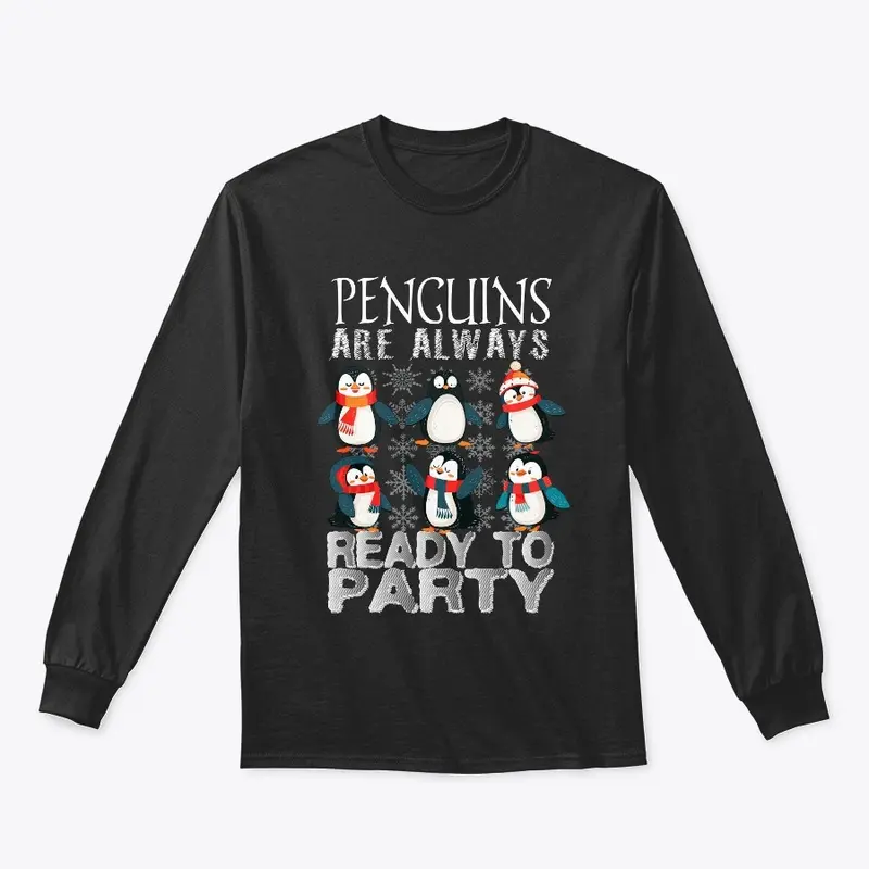 Penguins Party Christmas T-shirt